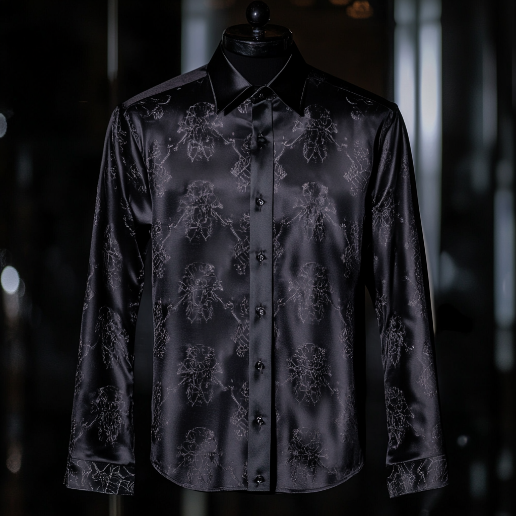 High-Quality Silk Halloween-Themed  long sleeve shirt
