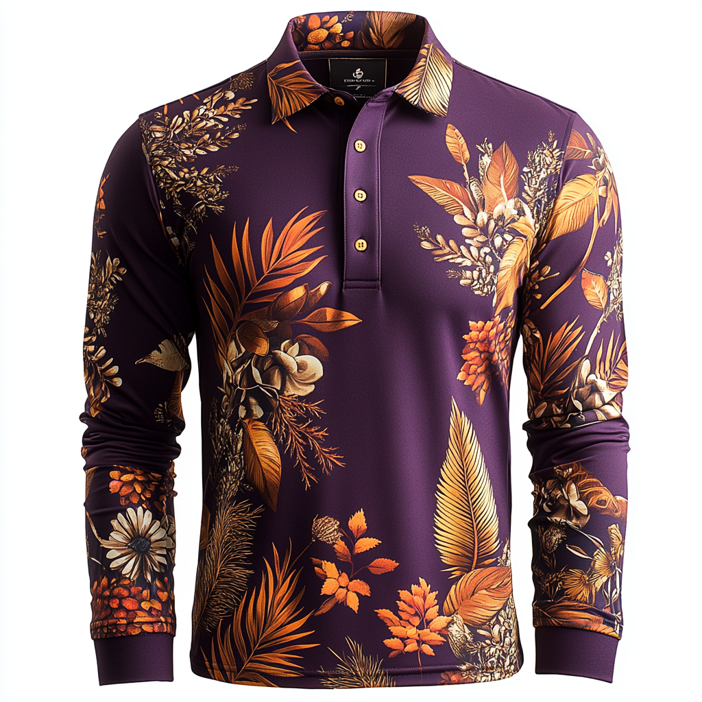 Perfect Silk comfortable business leisure vacation Long Sleeve Polo Shirts