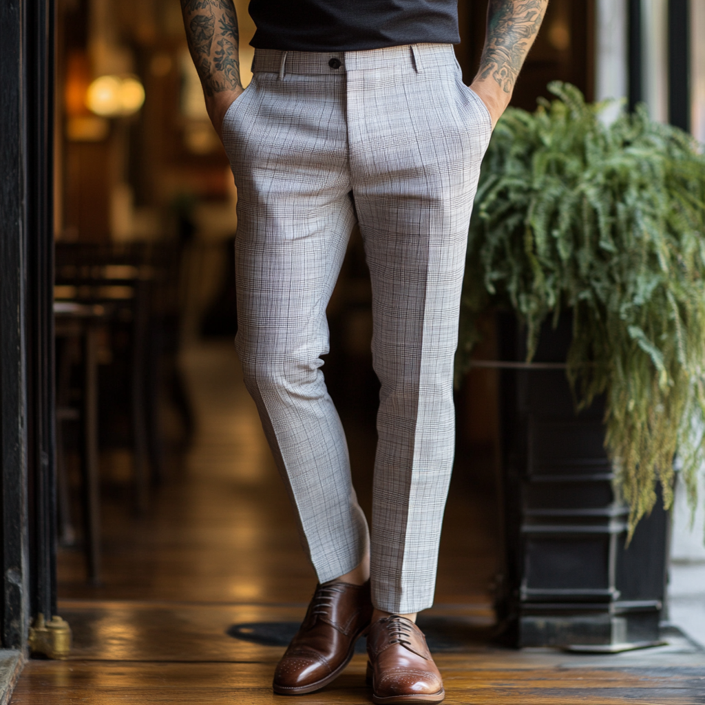 Men's fashion Slim-fit Pants Business Casual Trousers