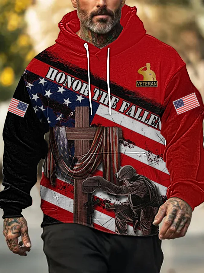 Men's Western Retro Faith Casual Art Hoodie