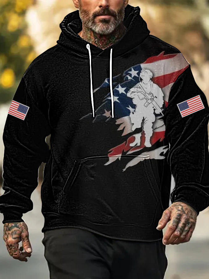 Men's Western Retro Faith Casual Art Hoodie