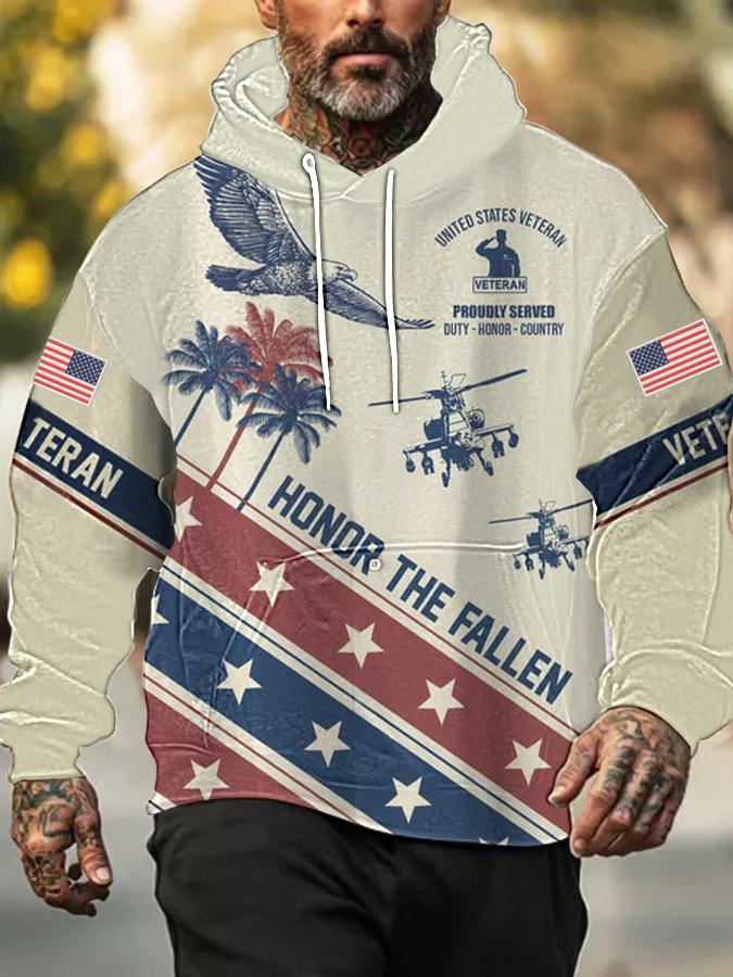 Men's Western Retro Faith Casual Art Hoodie