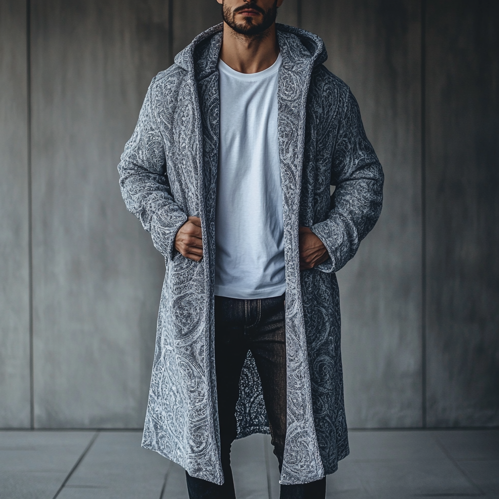 Men's Winter Fashion  Business Casual  Vacation Hooded Jacket Coat 