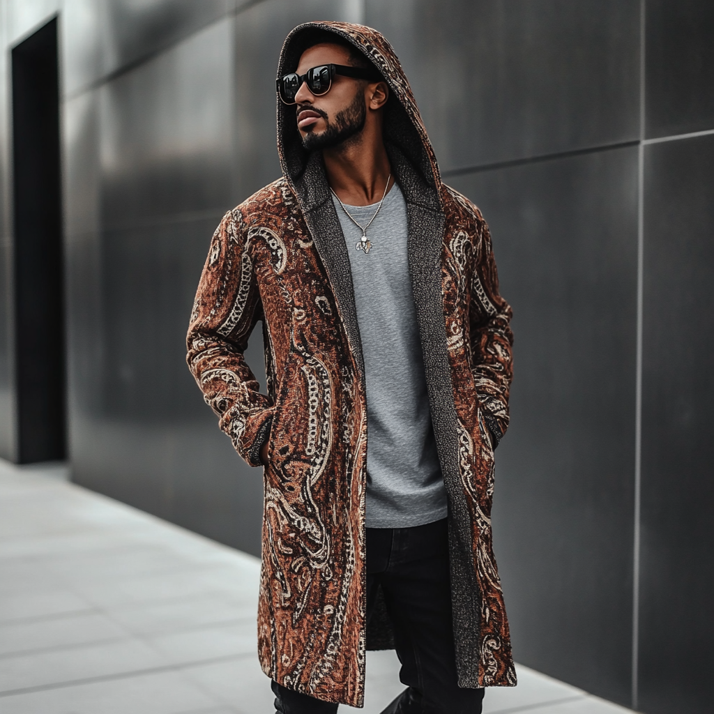 Men's Winter Fashion  Business Casual  Vacation Hooded Jacket Coat 