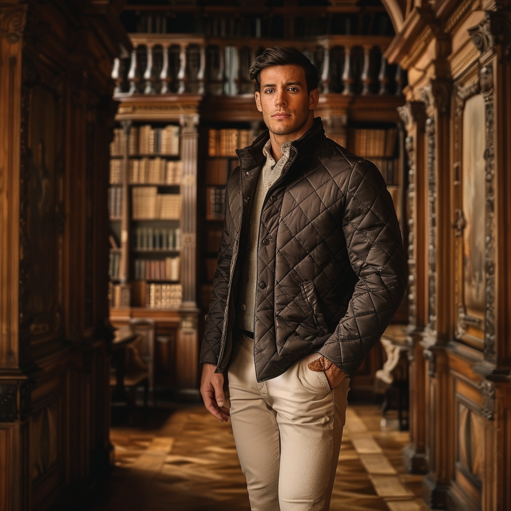 Men Ultimate Comfort Quilted Jacket Premium Insulation and Modern Design Business leisure vacation  jacket coat 