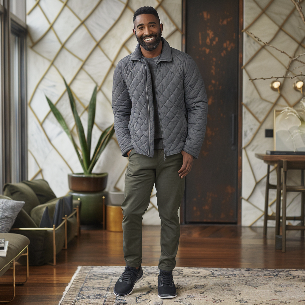 Men Ultimate Comfort Quilted Jacket Premium Insulation and Modern Design Business leisure vacation  jacket coat 