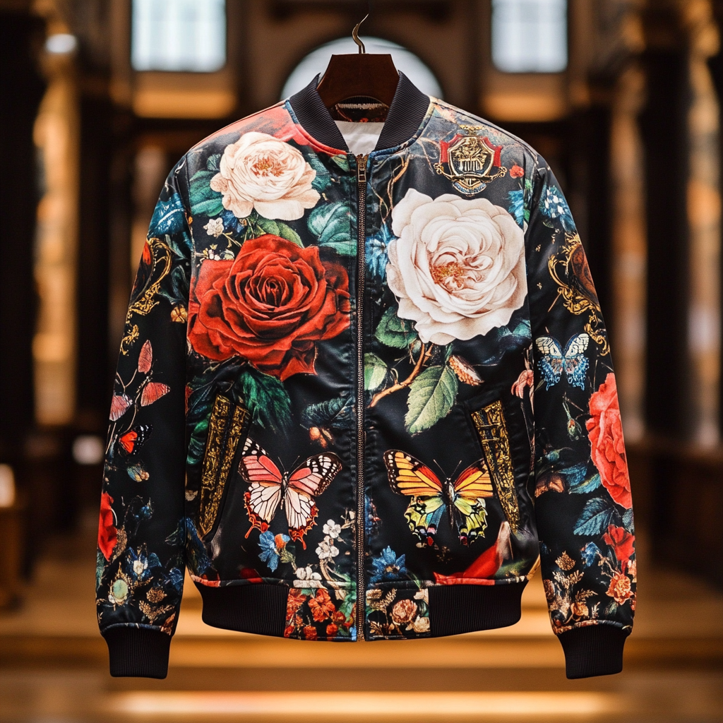 Latest luxury design full-print glossy waterproof baseball jacket