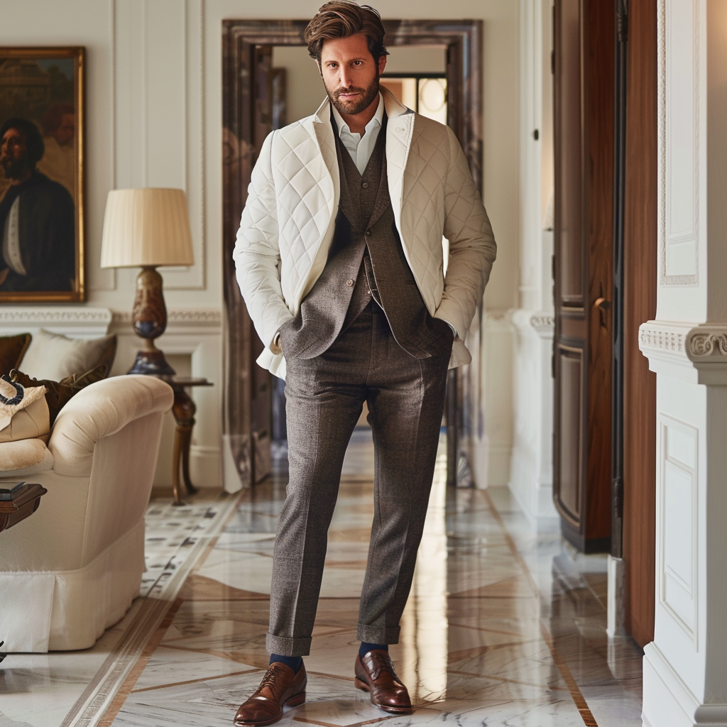 Men Ultimate Comfort Quilted Jacket Premium Insulation and Modern Design Business leisure vacation  jacket coat 