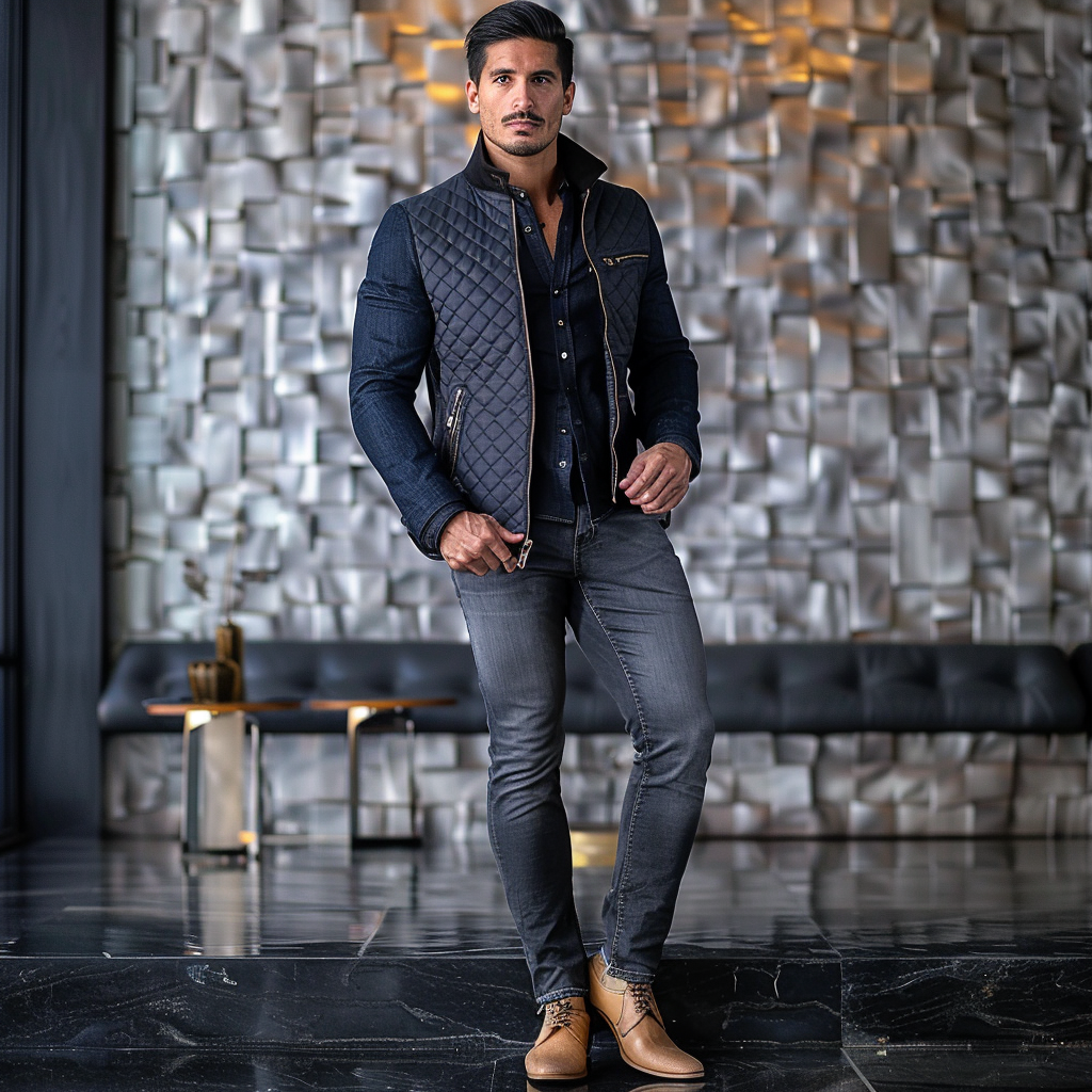 Men Ultimate Comfort Quilted Jacket Premium Insulation and Modern Design Business leisure vacation  jacket coat 