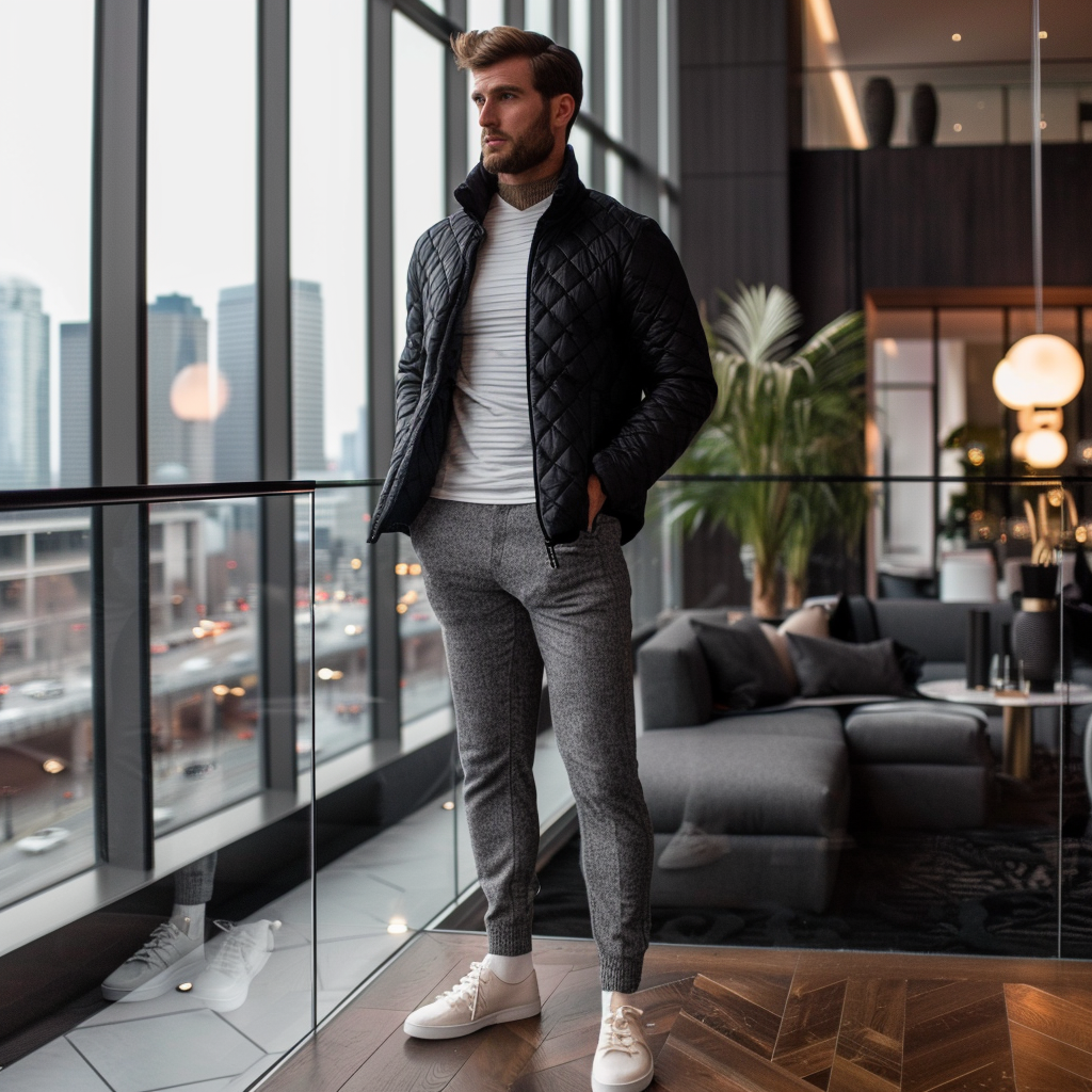 Men Ultimate Comfort Quilted Jacket Premium Insulation and Modern Design Business leisure vacation  jacket coat 