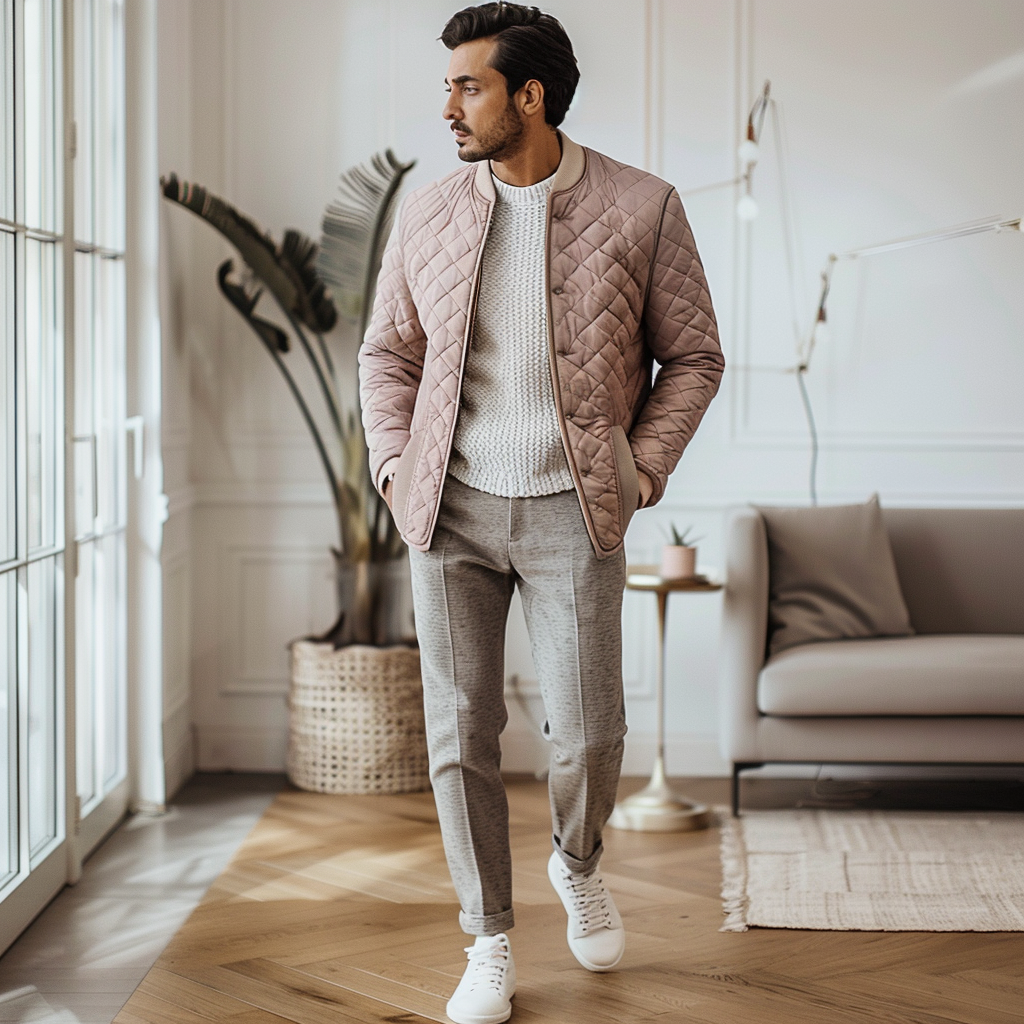 Men Ultimate Comfort Quilted Jacket Premium Insulation and Modern Design Business leisure vacation  jacket coat 