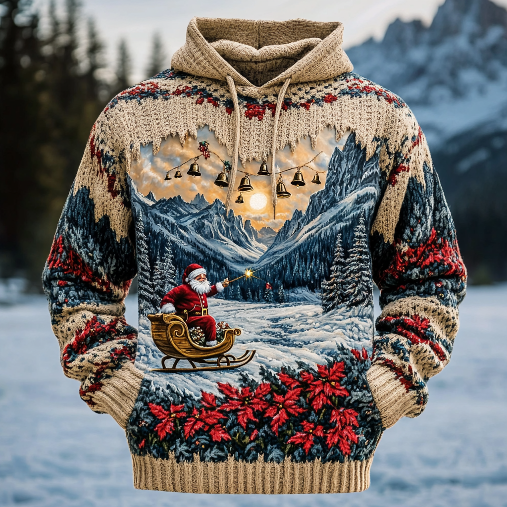 Christmas fashion luxury outdoor vacation casual knitting hooded sweater sweatshirt jacket coat