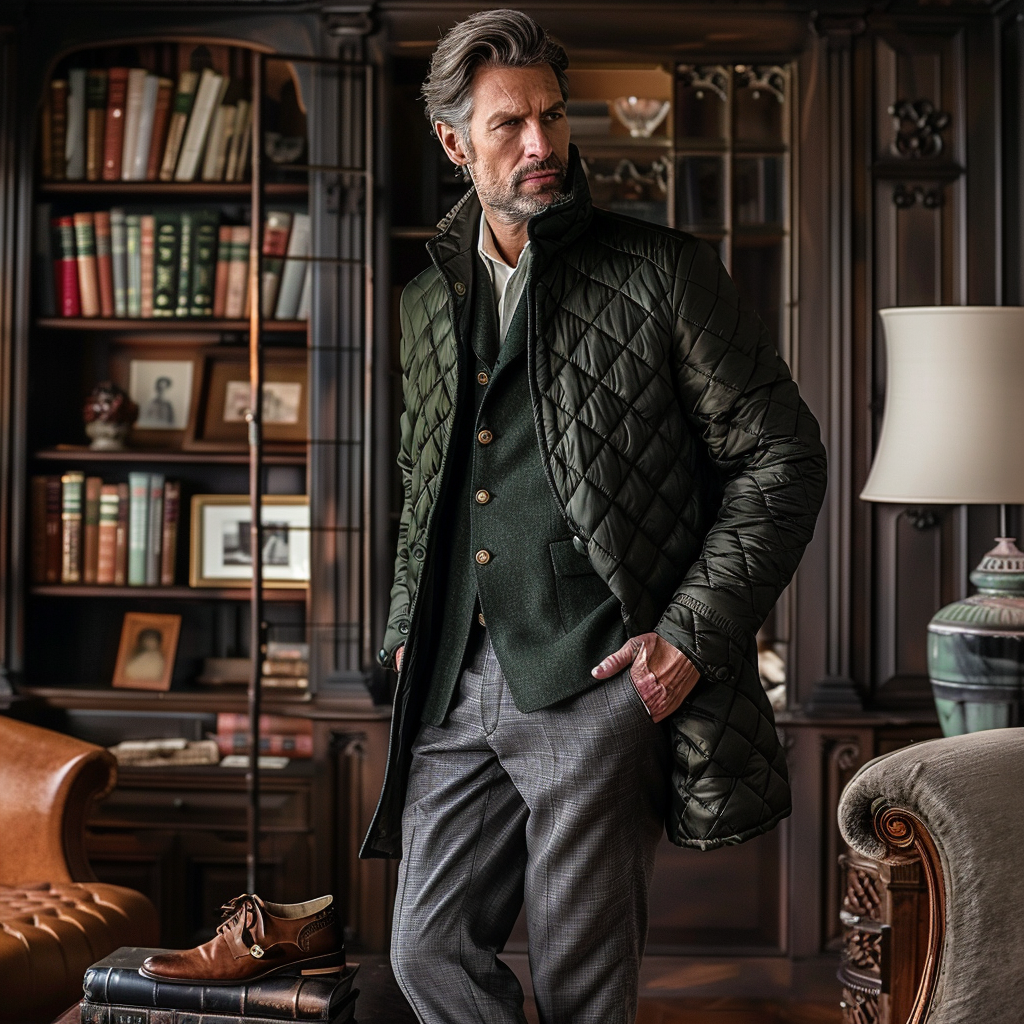 Men Ultimate Comfort Quilted Jacket Premium Insulation and Modern Design Business leisure vacation  jacket coat 