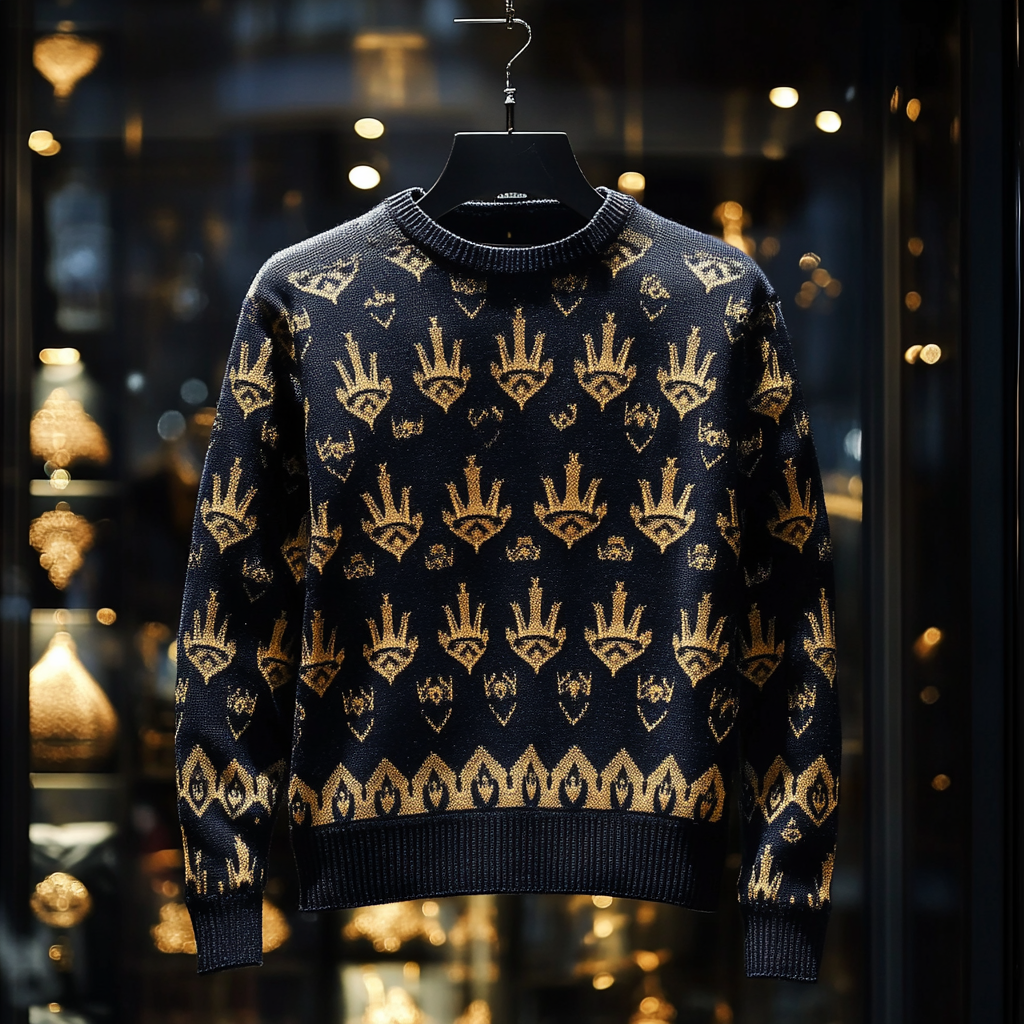 Opulent Cashmere Sweater In Refined Design and Luxe Detailing 100% High Quality