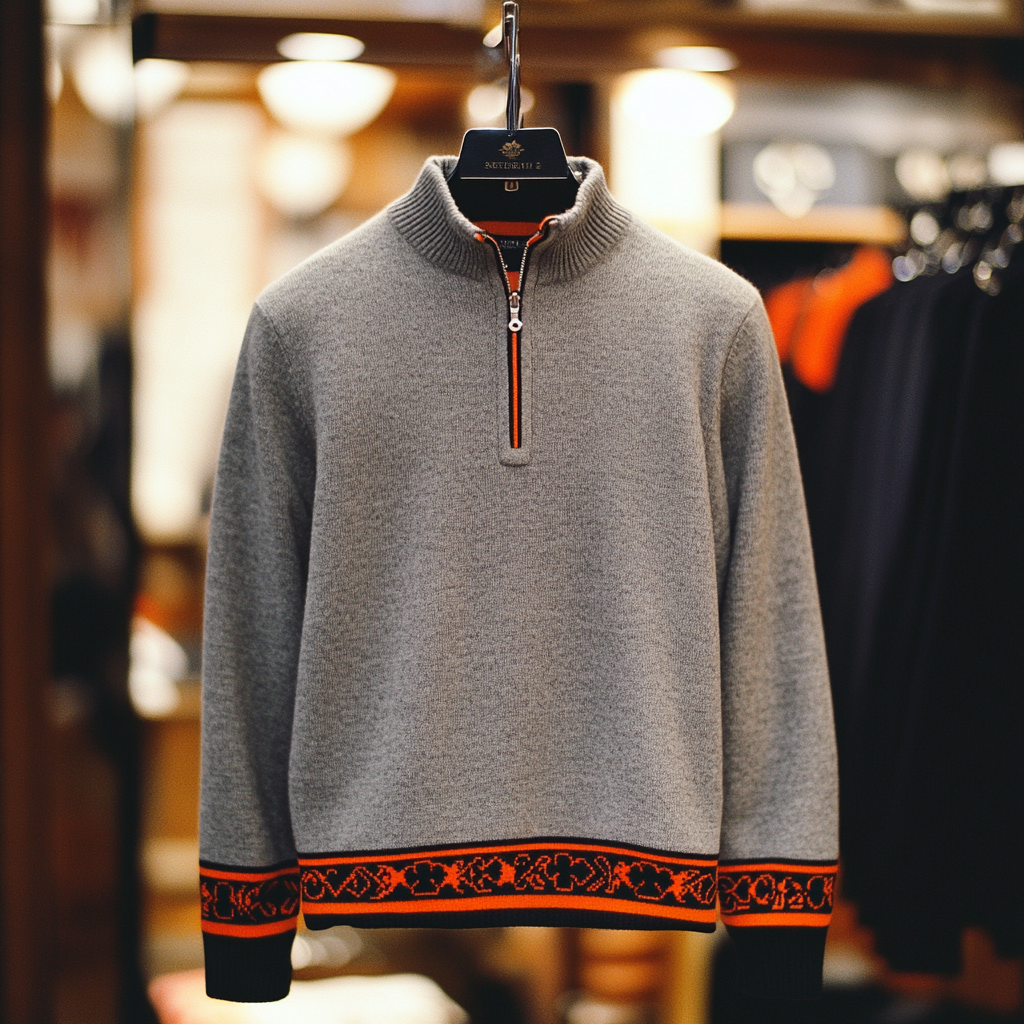 Opulent Cashmere Sweater In Refined Design and Luxe Detailing 100% High Quality