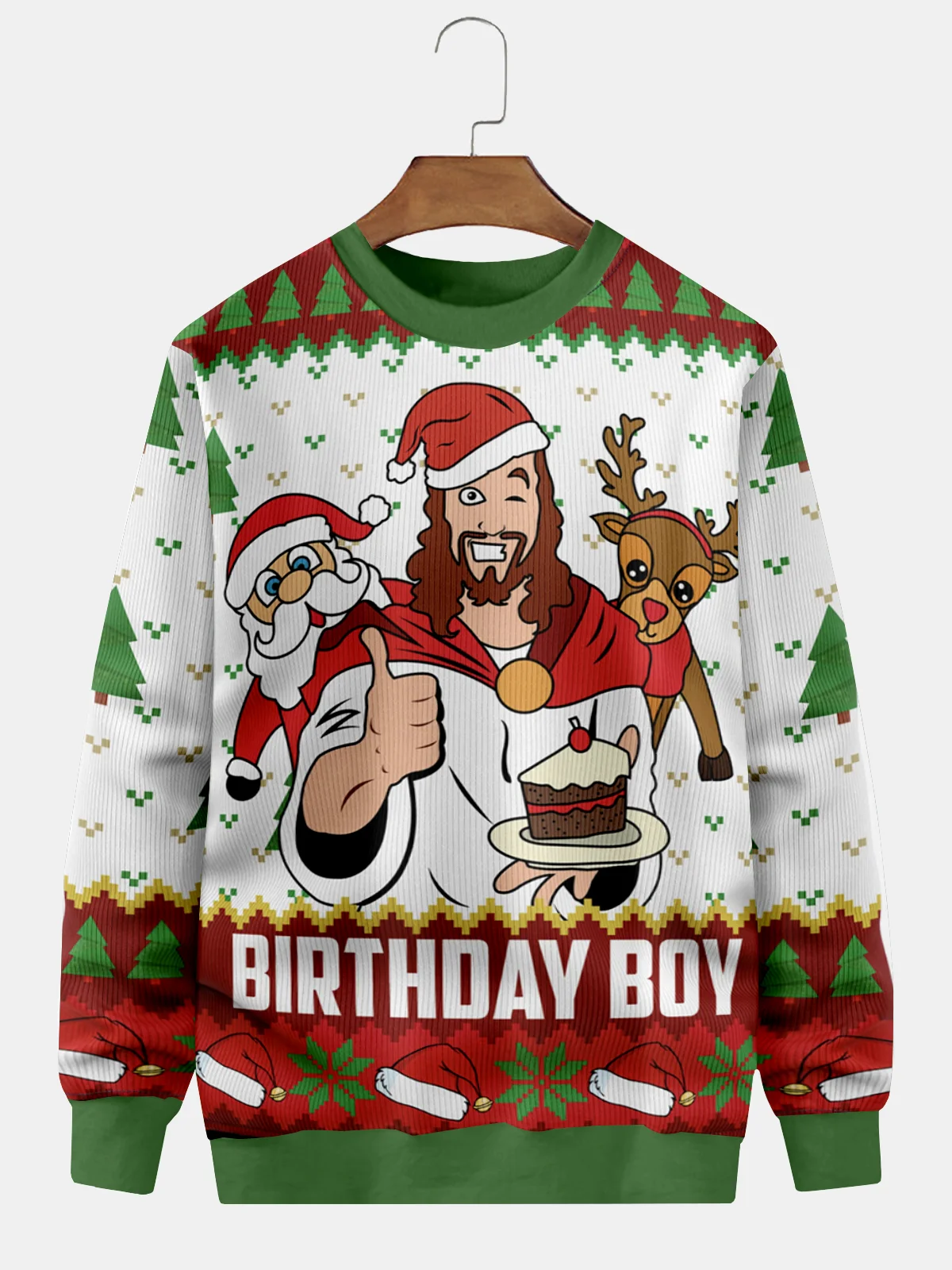 Fun Print Christmas Pullover Sweatshirt