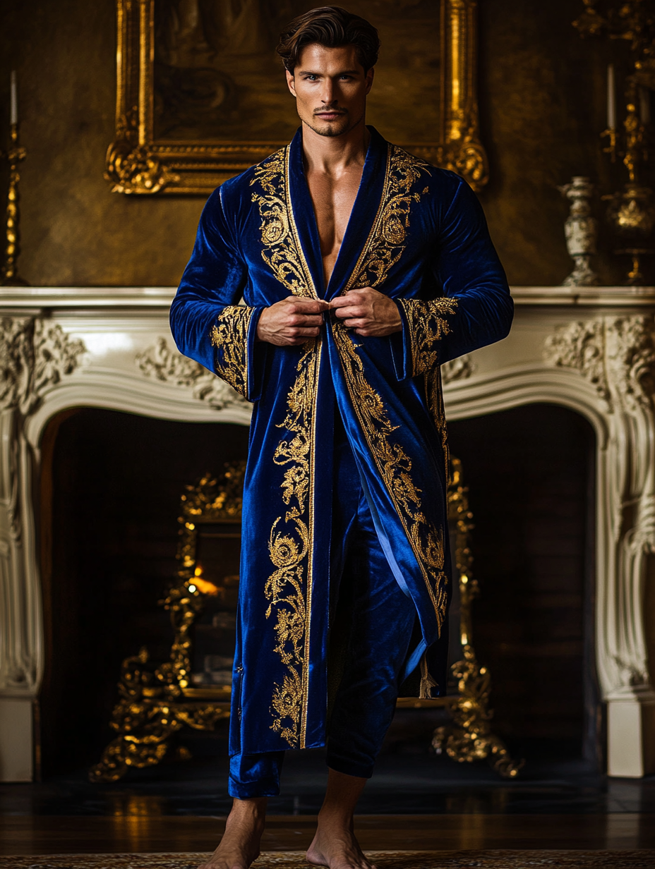 Men's Batik Robe  Royal Luxury Pajamas