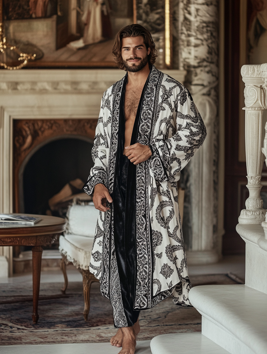 Men's Batik Robe  Royal Luxury Pajamas