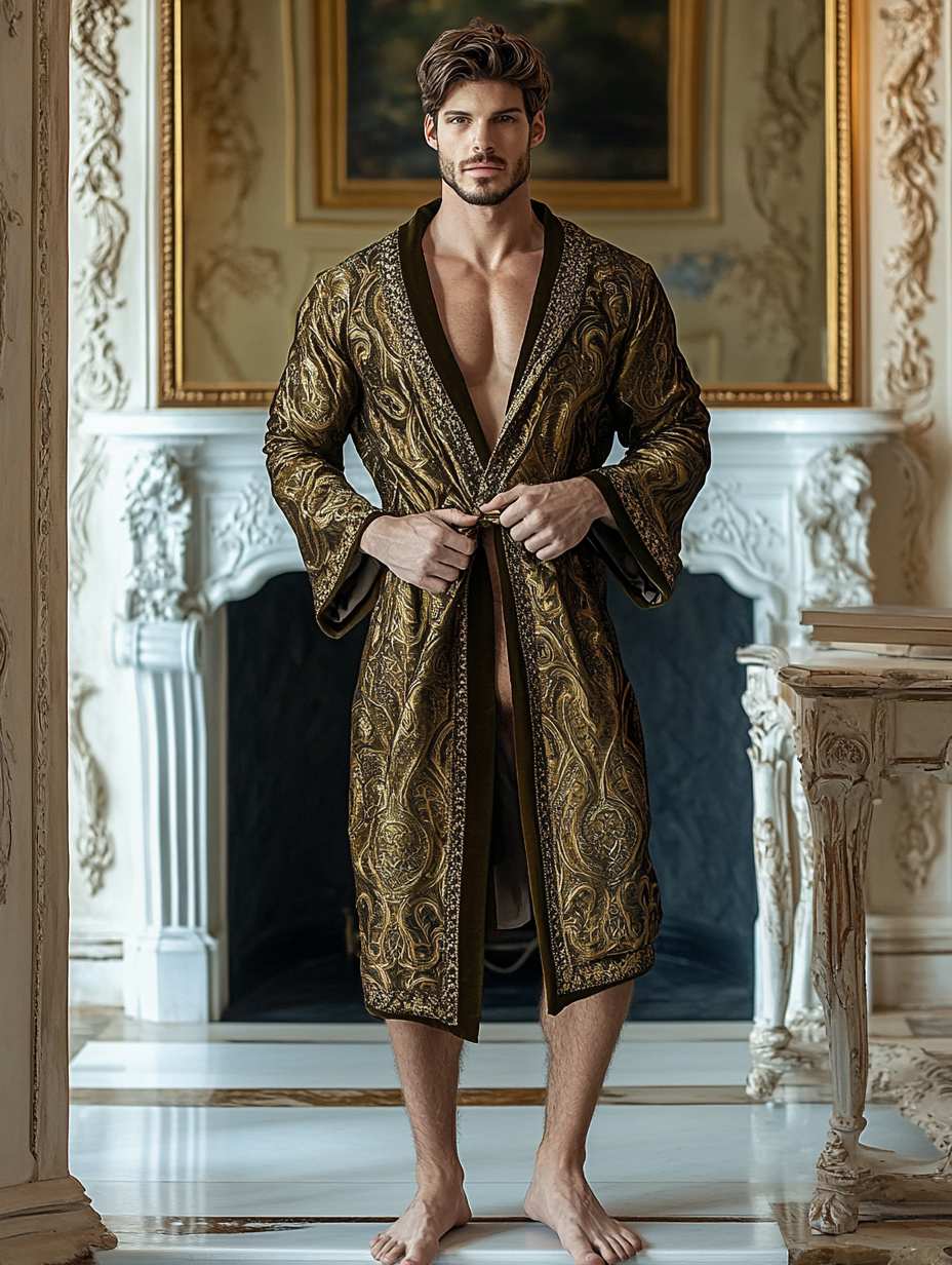 Men's Batik Robe  Royal Luxury Pajamas