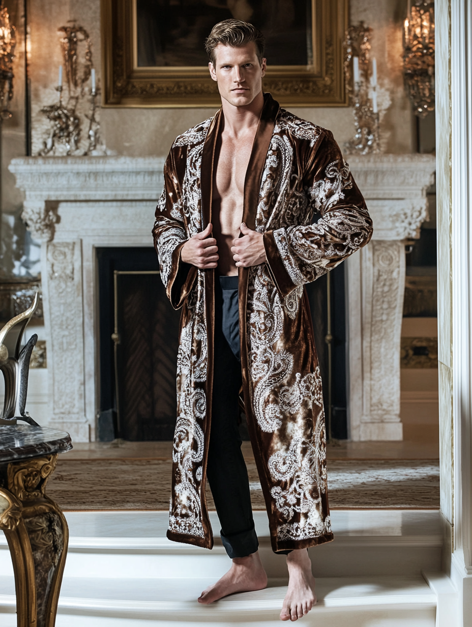 Men's Batik Robe  Royal Luxury Pajamas