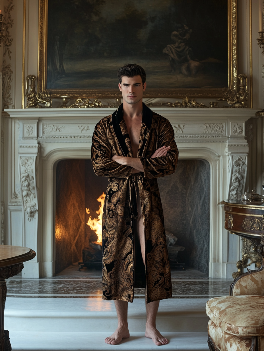 Men's Batik Robe  Royal Luxury Pajamas