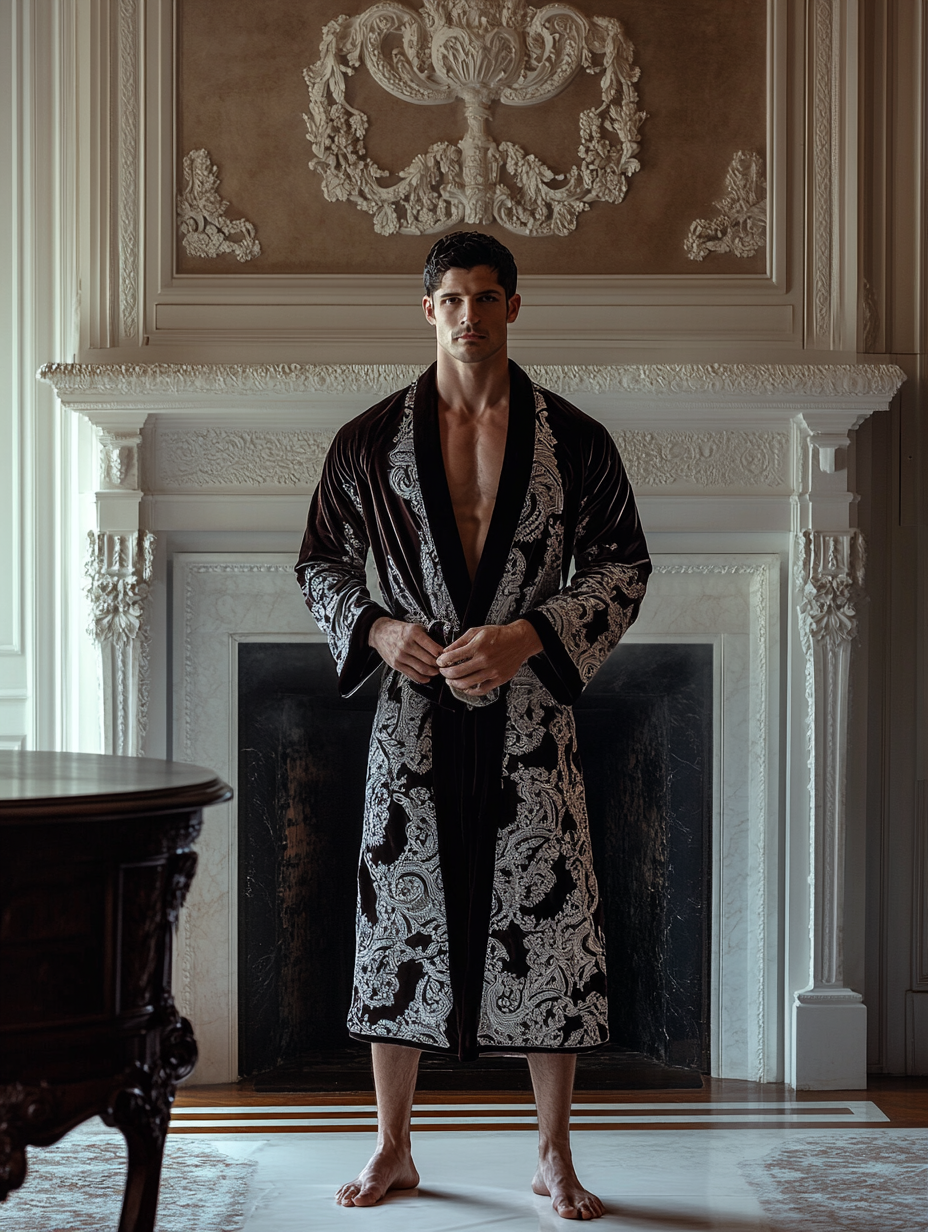 Men's Batik Robe  Royal Luxury Pajamas