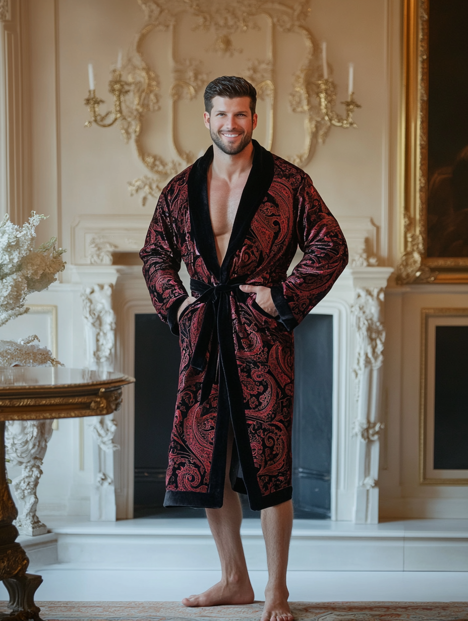 Men's Batik Robe  Royal Luxury Pajamas