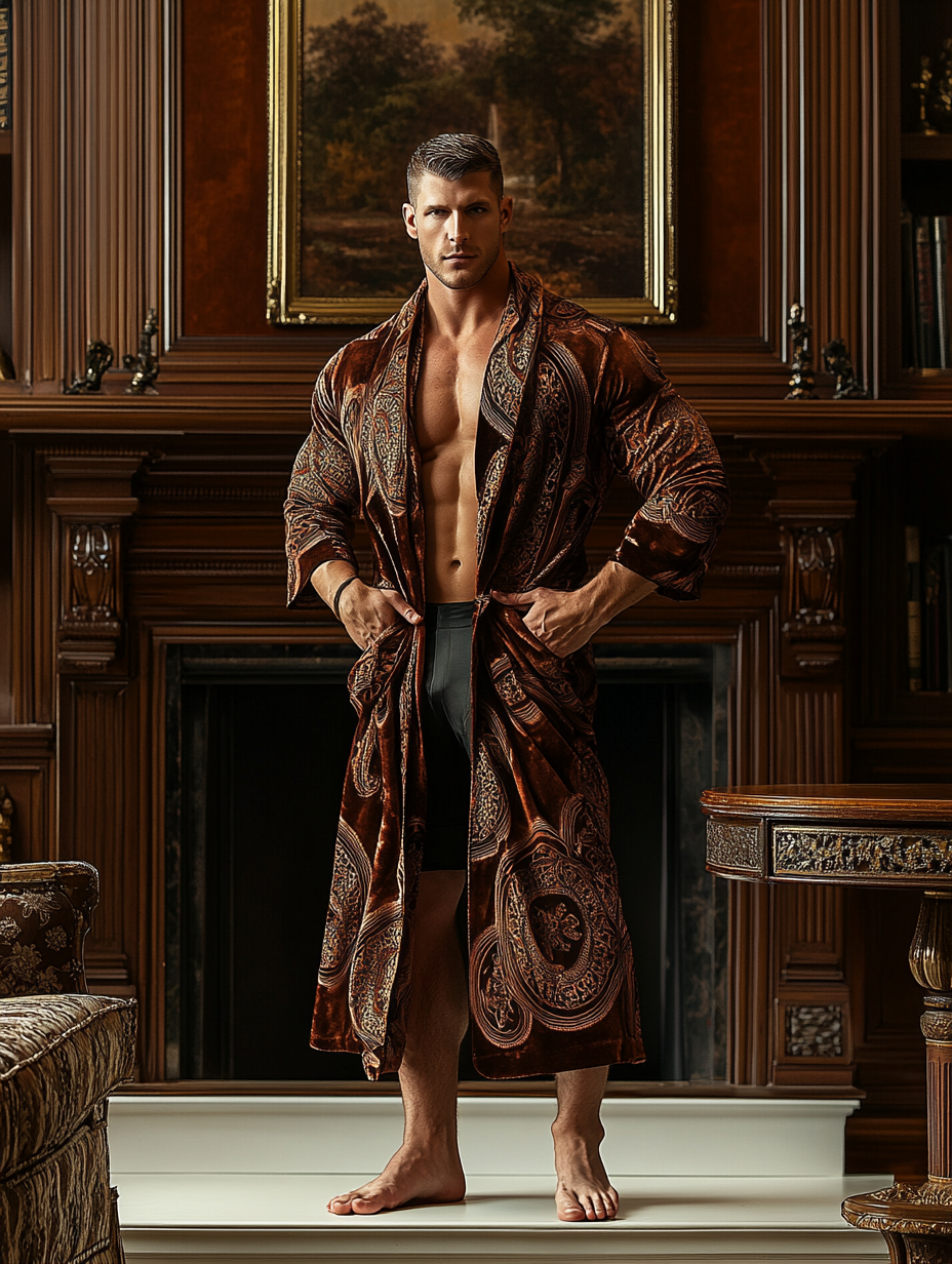 Men's Batik Robe  Royal Luxury Pajamas