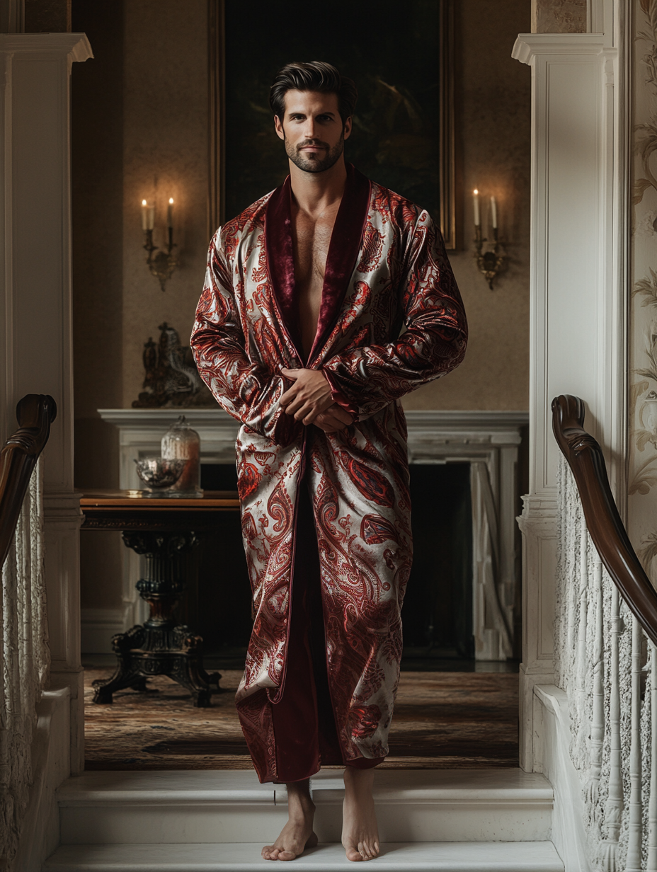 Men's Batik Robe  Royal Luxury Pajamas
