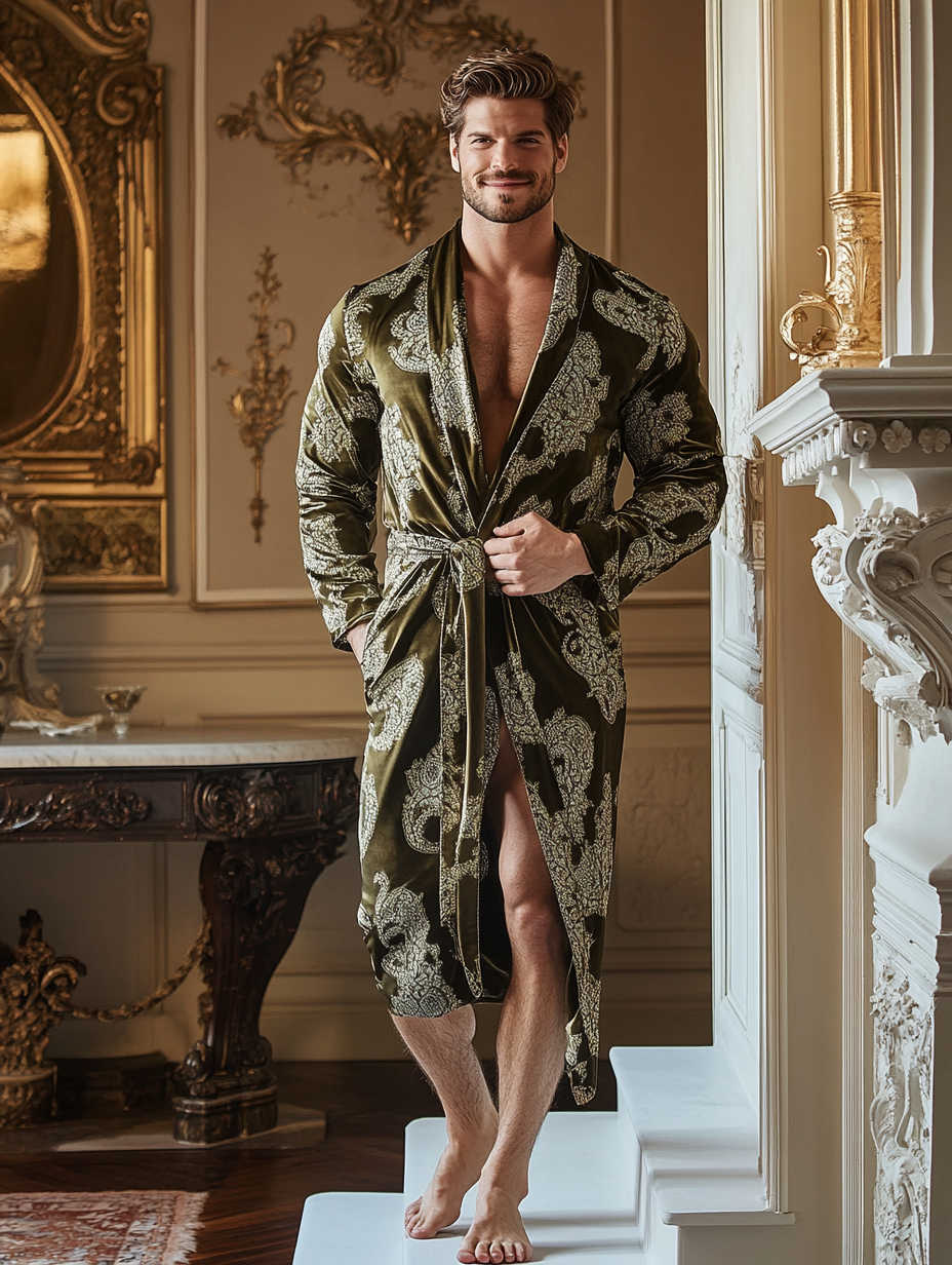 Men's Batik Robe  Royal Luxury Pajamas
