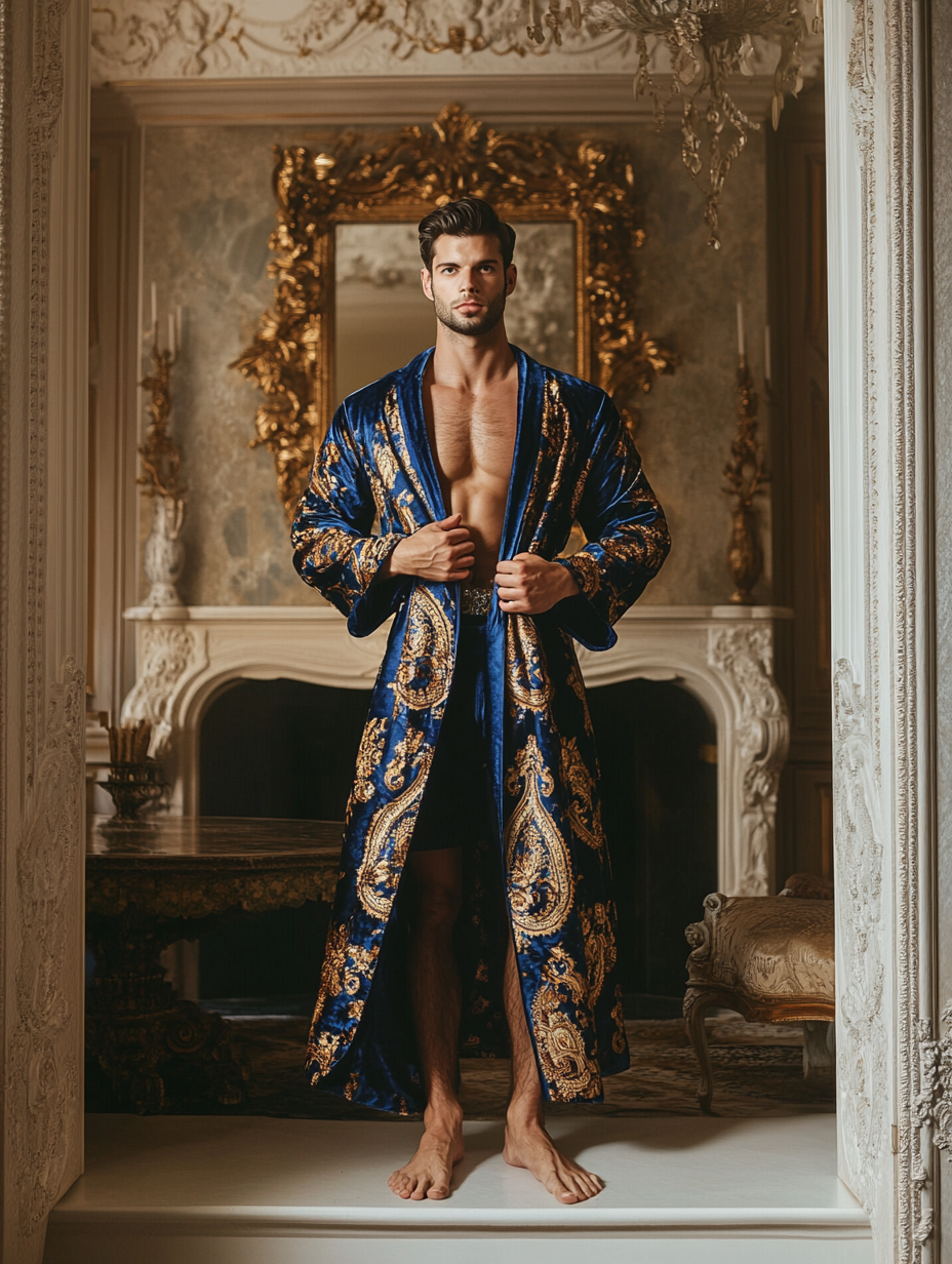 Men's Batik Robe  Royal Luxury Pajamas