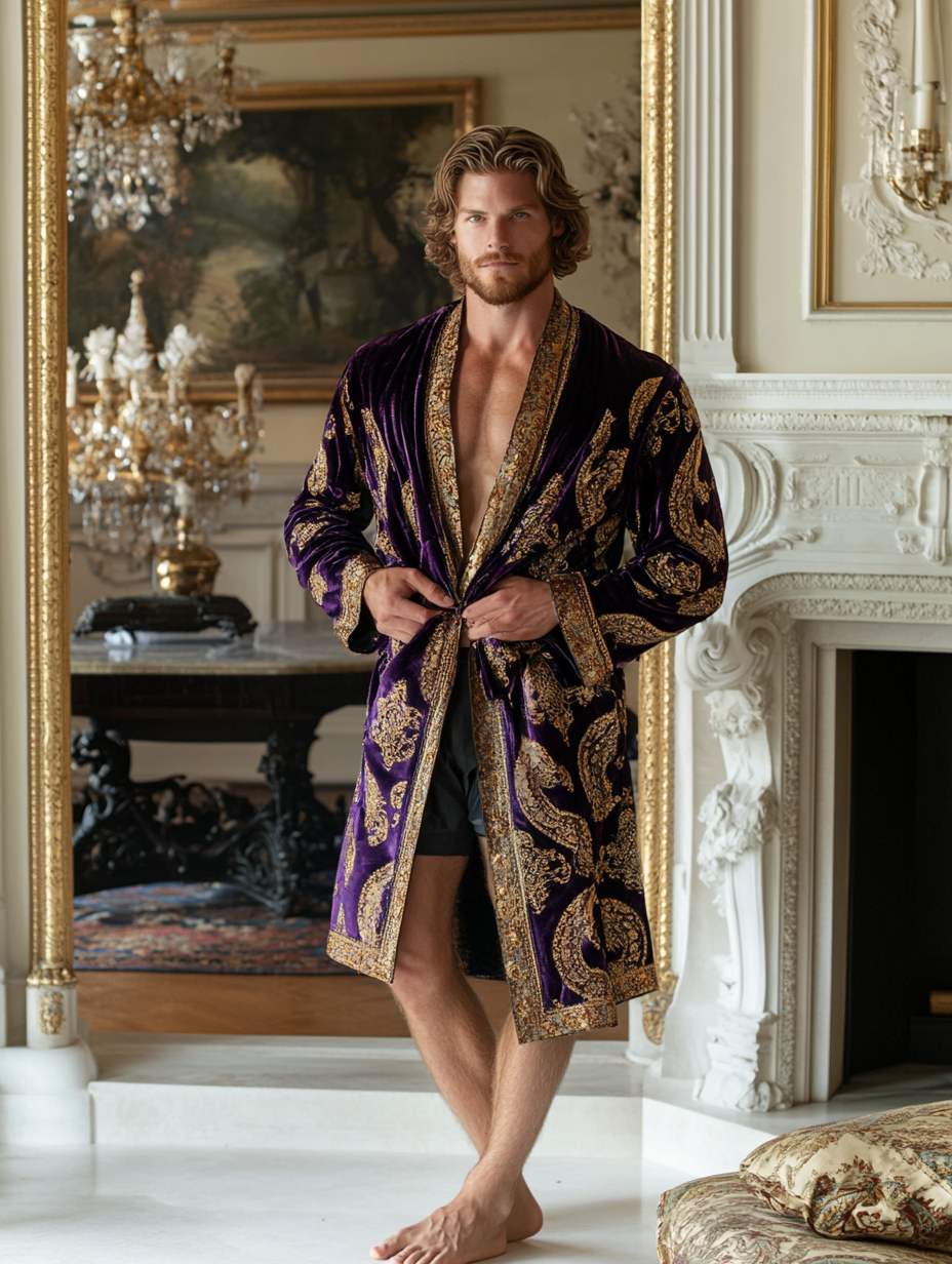Men's Batik Robe  Royal Luxury Pajamas