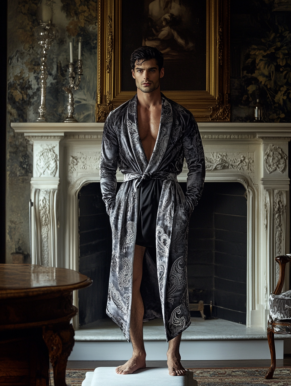 Men's Batik Robe  Royal Luxury Pajamas