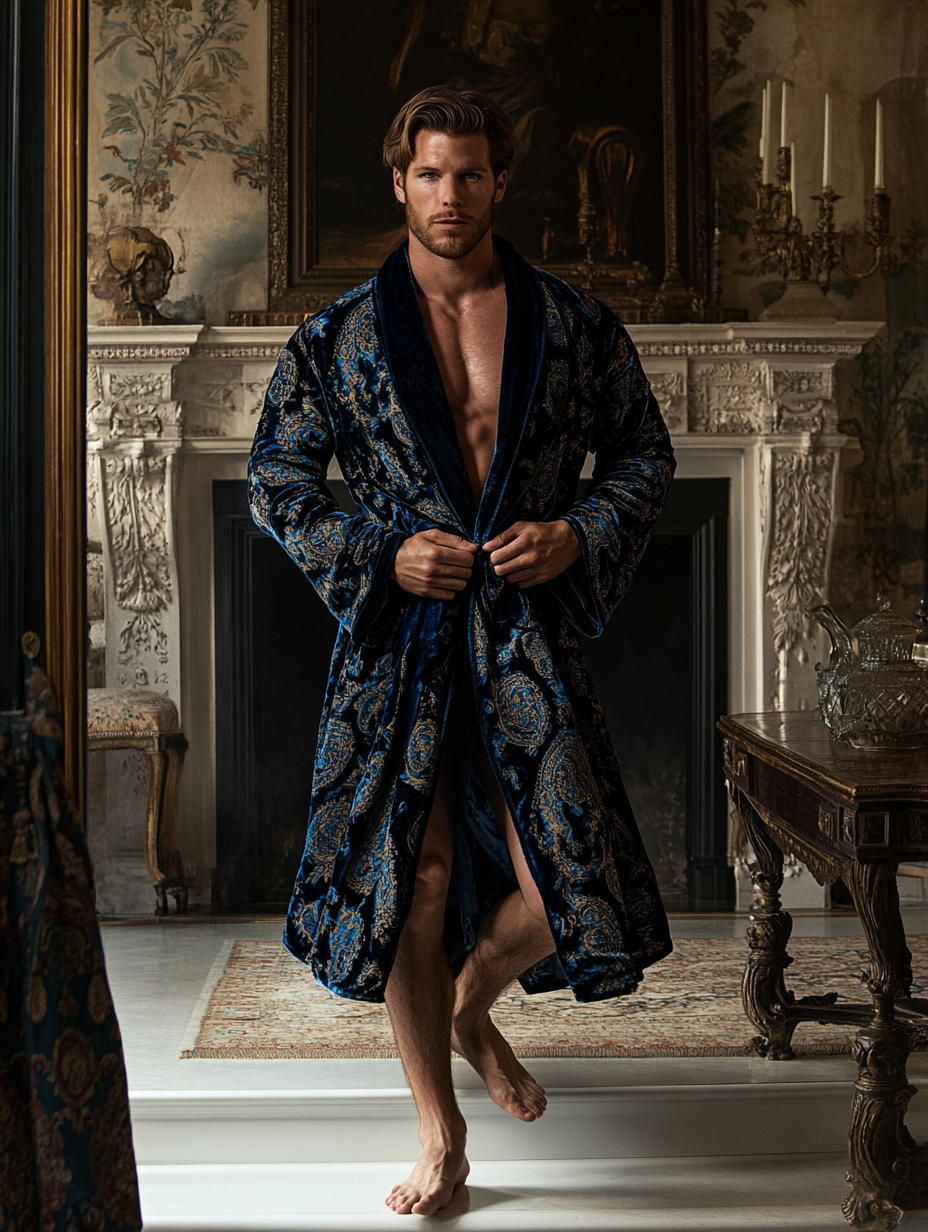 Men's Batik Robe  Royal Luxury Pajamas