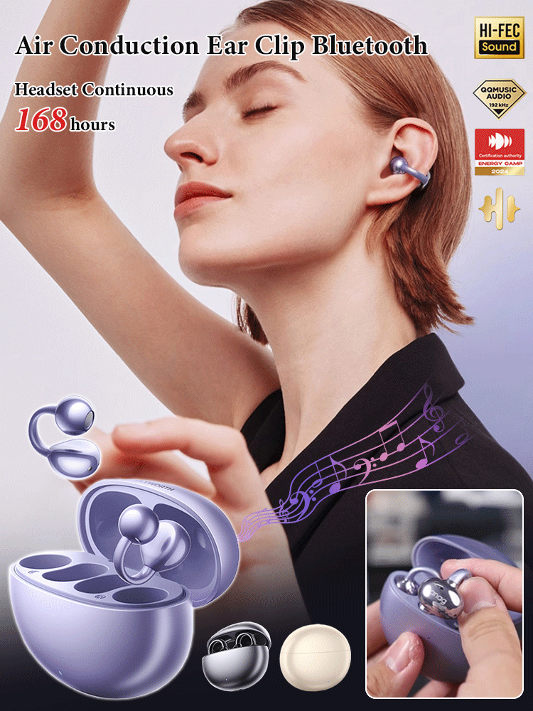 【Endurance 168 hours】New Air Conduction Clip-On Bluetooth Earphones
