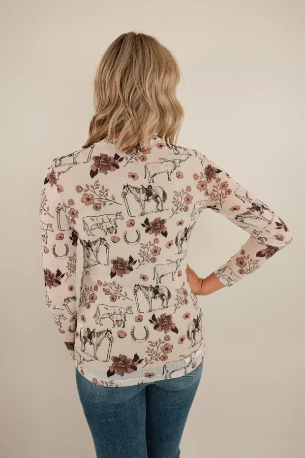 Meadow Bloom Mesh Top