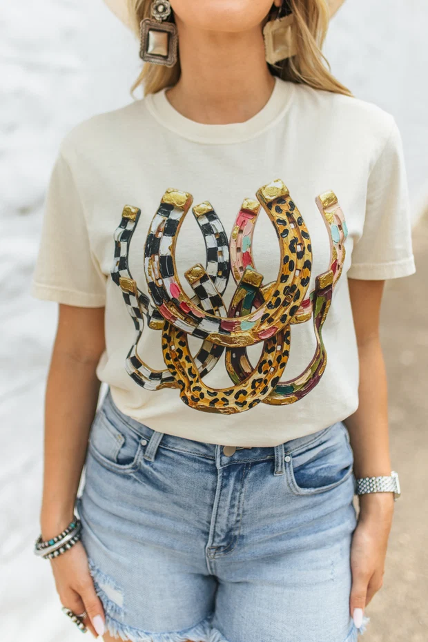 Oil Painted Horseshoes Graphic Tee