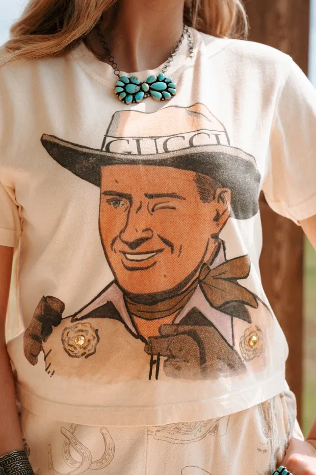 Designer Cowboy Cropped Tee