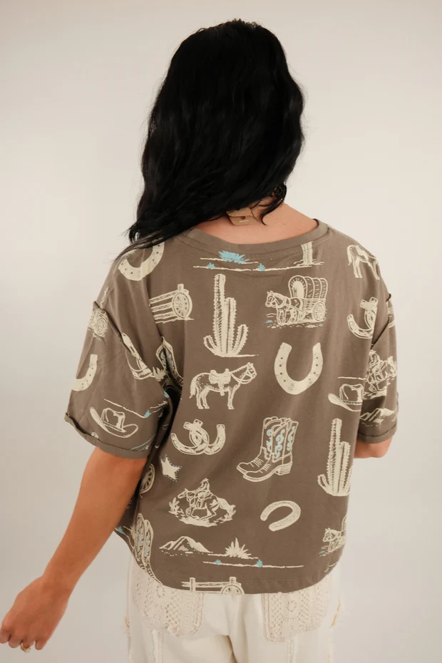 Saddle Sketch Western Tee