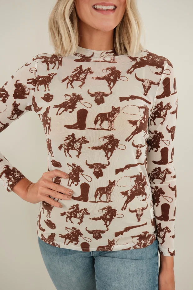 Velvet Frontier Mesh Top