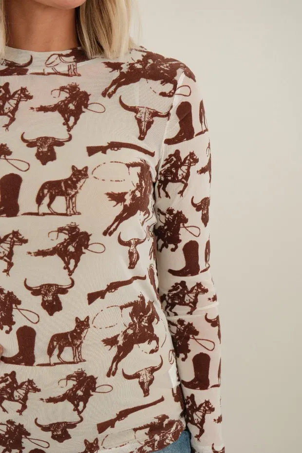 Velvet Frontier Mesh Top