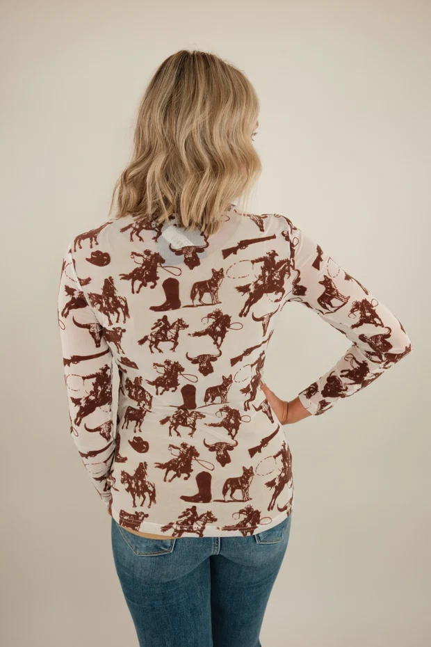 Velvet Frontier Mesh Top