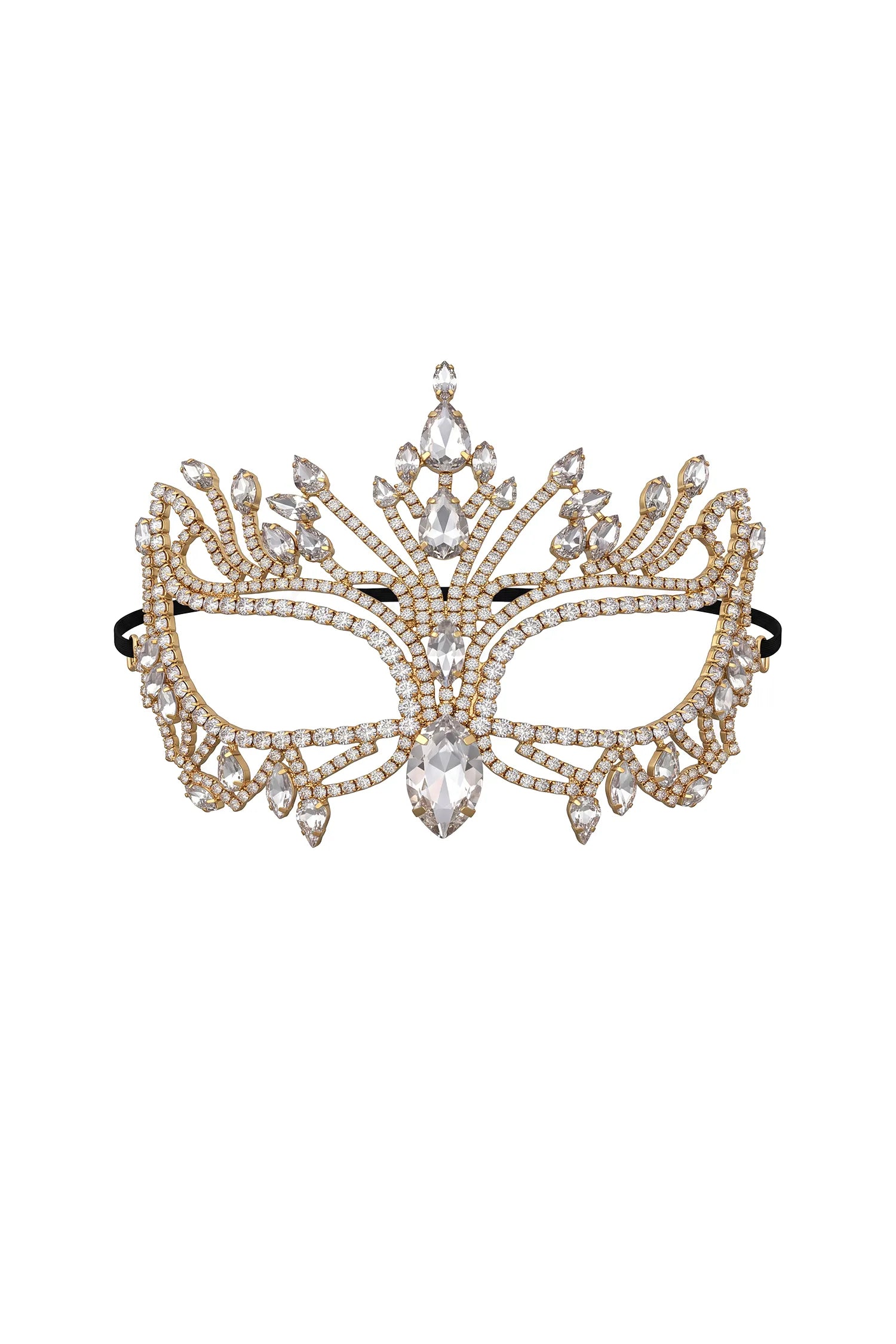 Gunnhild Luxurious Rhinestone Crown Style Masquerade Mask