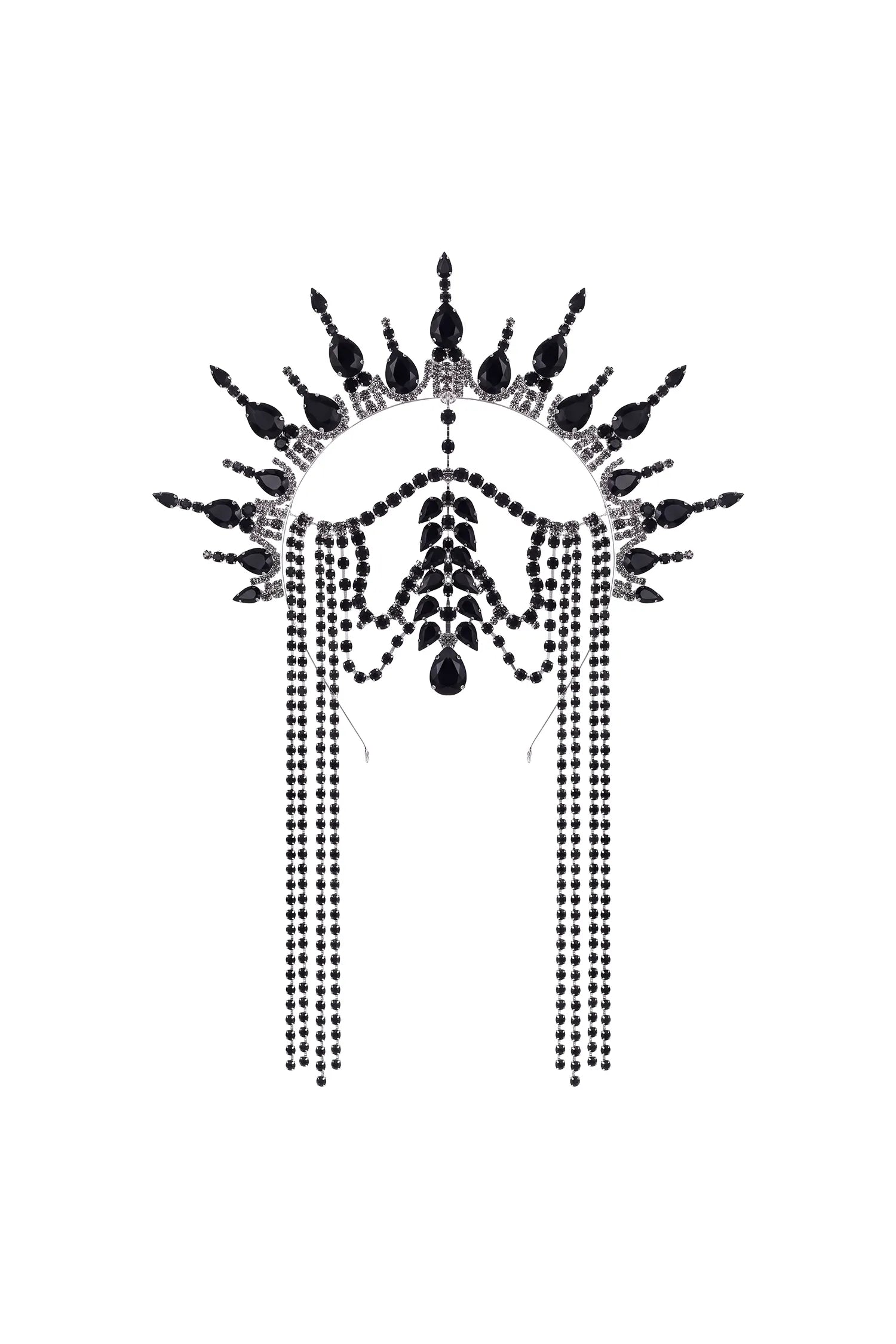 Peggie Gothic Spiked Halo Crown Tassel Headpiece