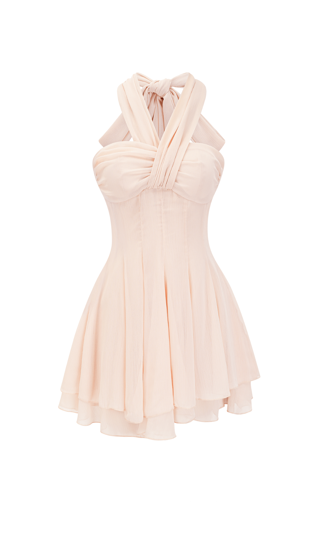BACKLESS BANDAGE MINI DRESS IN NEUTRALS
