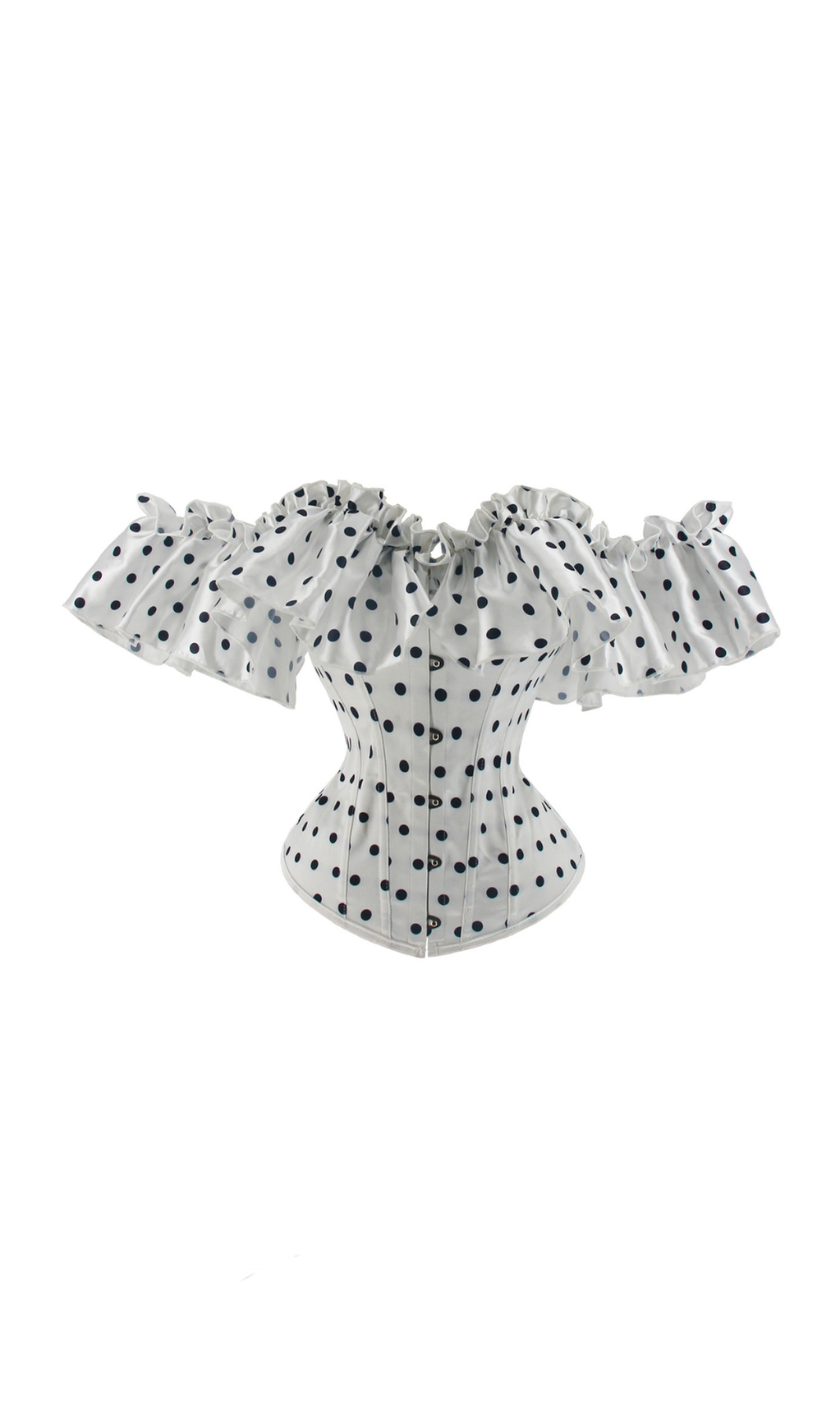SUZANNE GRAY POLKA DOT OFF-SHOULDER CORSET