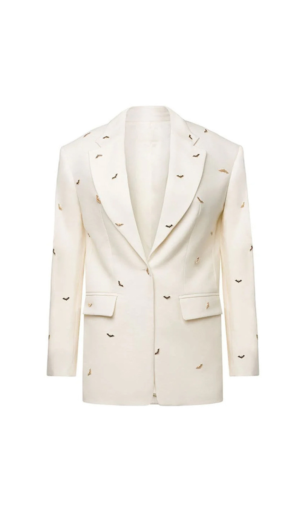 bat-shape embellished blazer in white