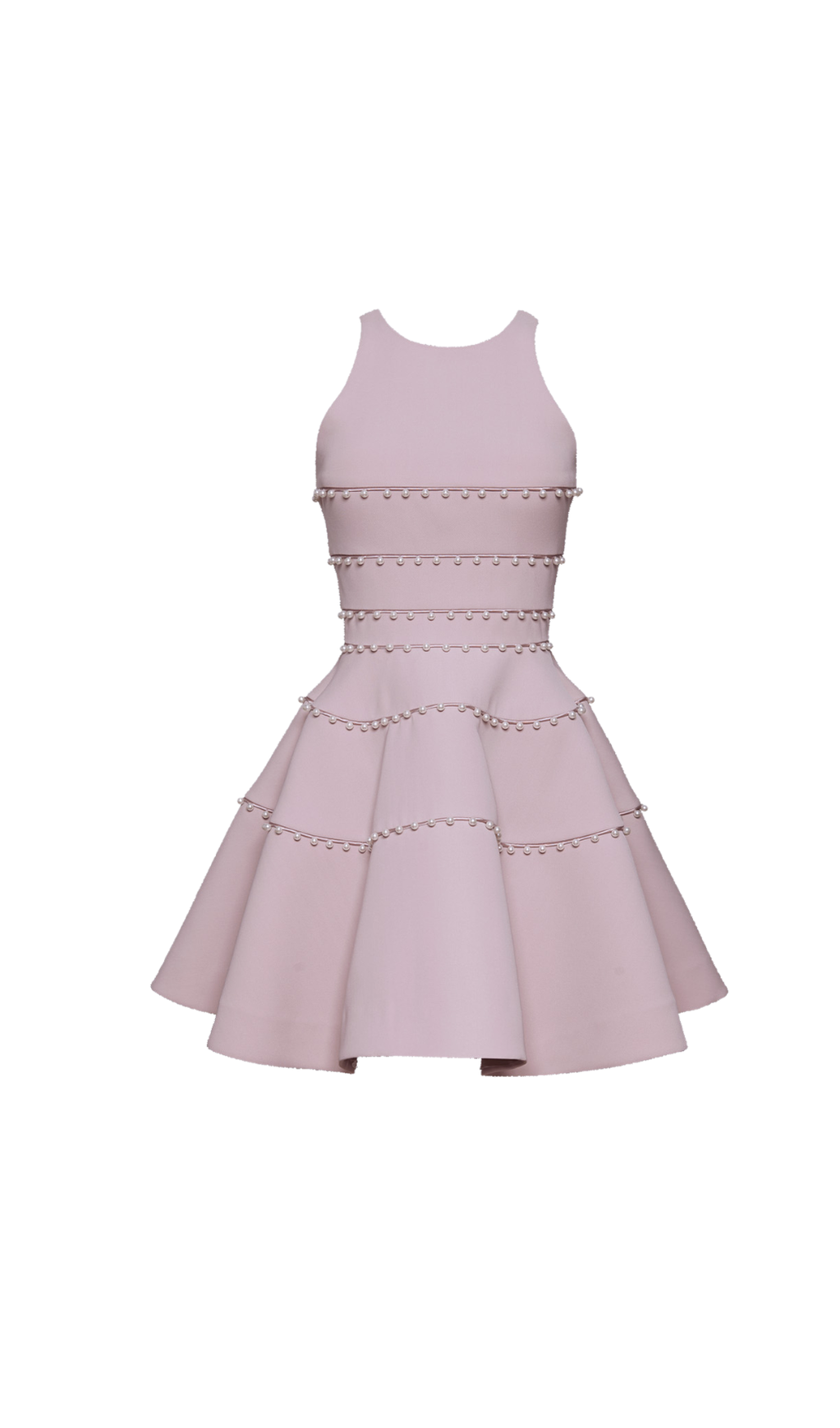 A-LINE MINIDRESS WITH PEARL DETAIL IN PINK