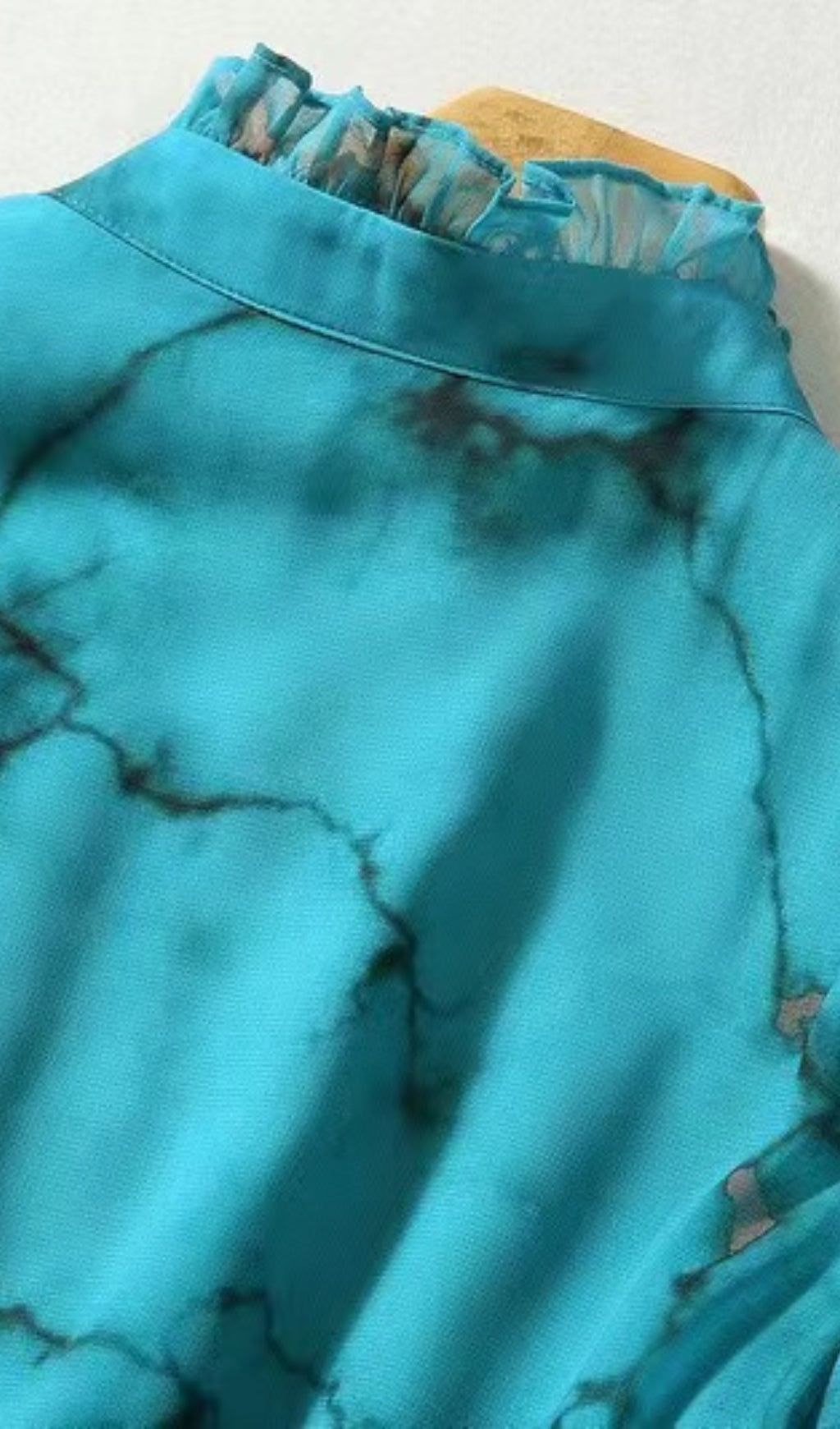 SILK MAXI DRESS WITH MARBLE PRINT-Ownci