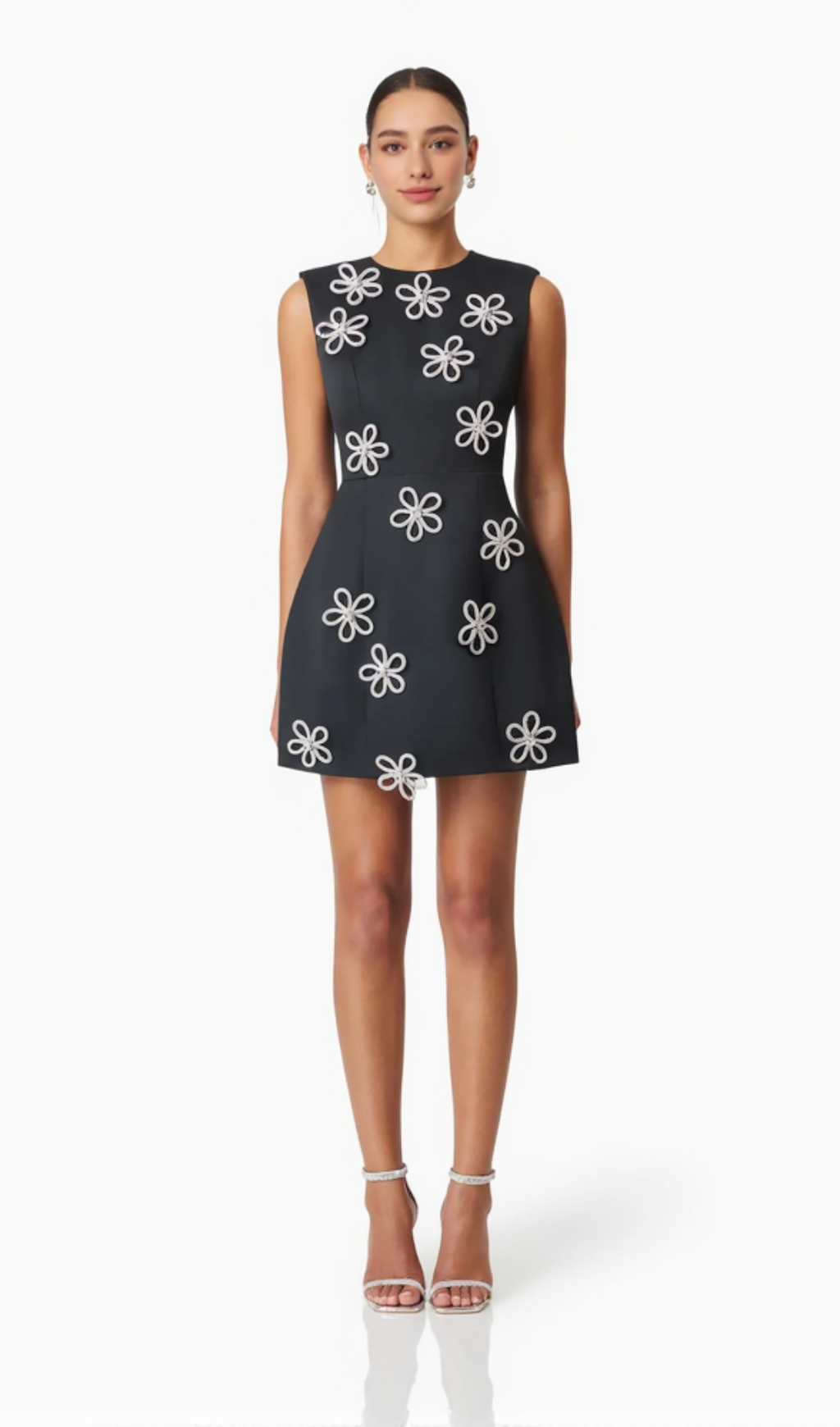 Maiara Diamante Mini Dress In Black